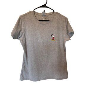 🍒 2/$20 🍒 Gray Heather Disney Mickey Mouse Logo T-shirt Large